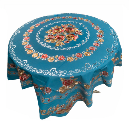 Blue Floral Patterned Tablecloth