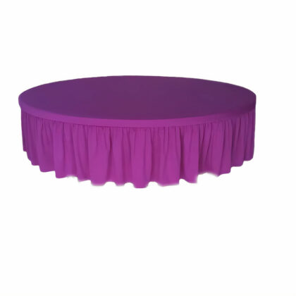 Purple Pleated Round Tablecloth