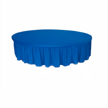 Blue Pleated Round Tablecloth